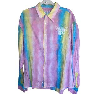 Eight X Mens Shirt Size XXL Multicolor Custom Angel Wing Graphics And Crystal